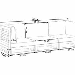 Beliani Tuinbank 3-zits Gecertificeerd Acaciahout Donkerbruin TRANI -Exporteren Stoelen Winkel undef src sa picid 852222 type whitesh image scaled