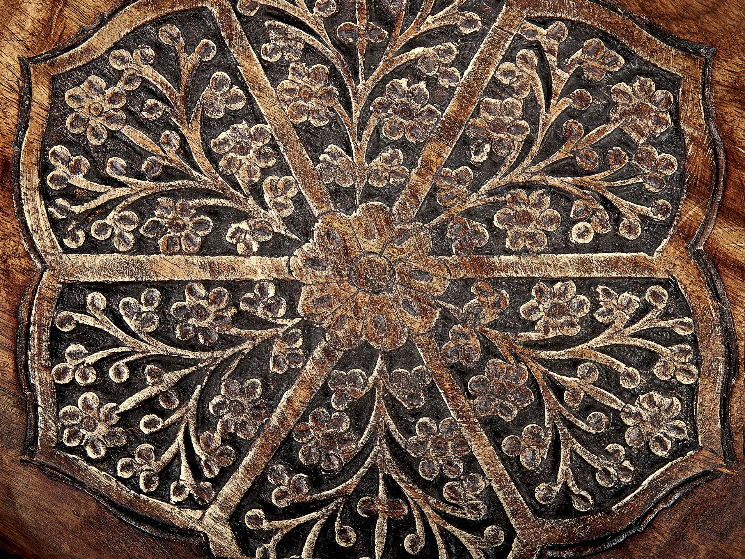 Beliani Bijzettafel Set Van 2 Mangohout Donker ASTAI - Afbeelding 6