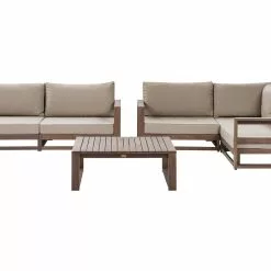 Beliani Loungeset 4-zits Acaciahout Donker TIMOR II