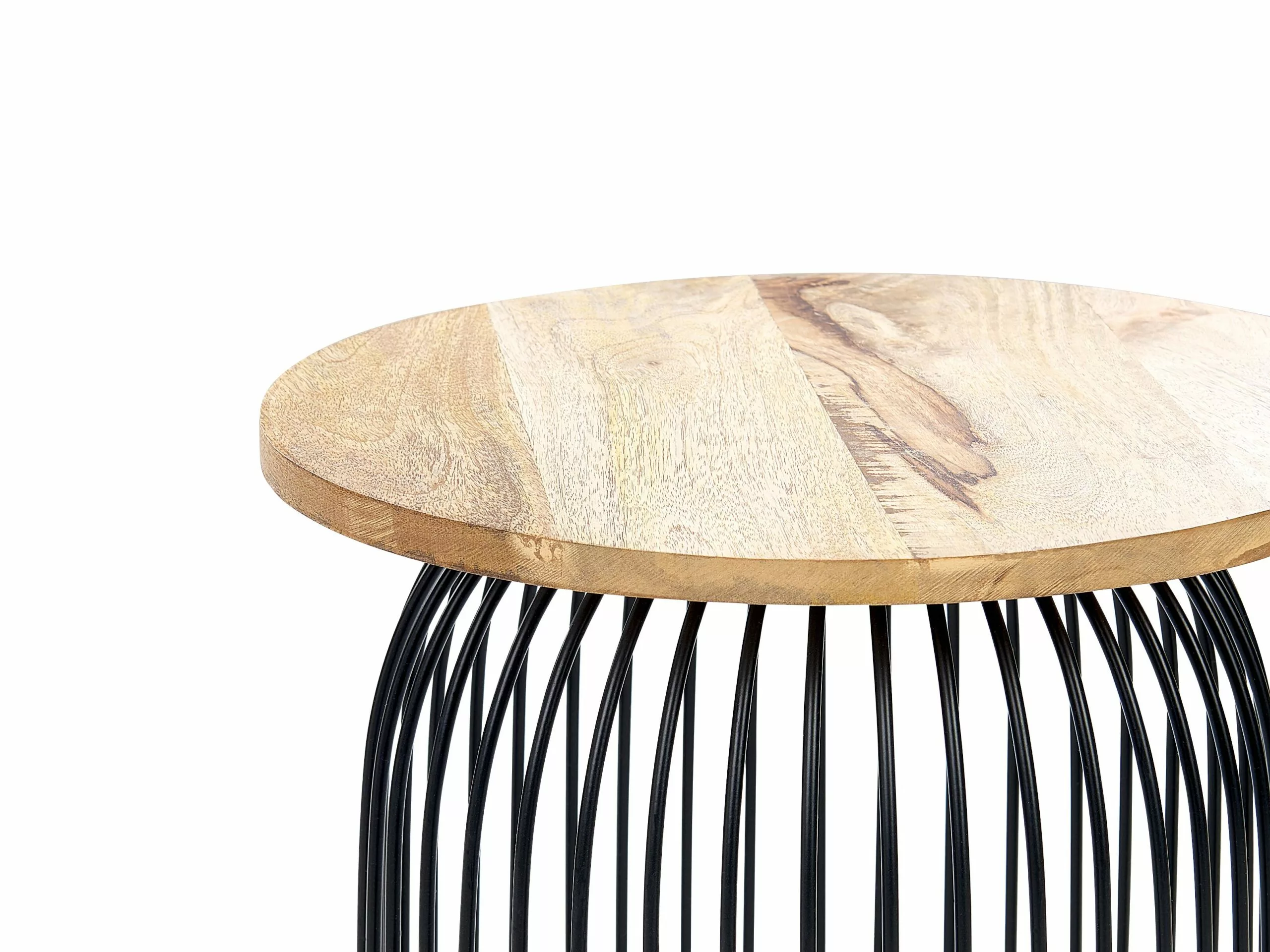 Beliani Bijzettafel Lichthout/zwart WILLS - Afbeelding 3