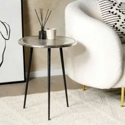 Beliani Bijzettafel Zilver/zwart TELFER -Exporteren Stoelen Winkel undef src sa picid 853846 type color image scaled